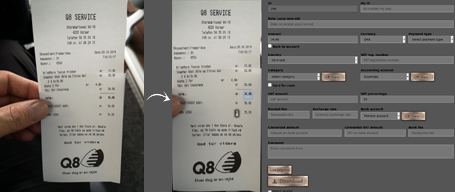 Example of automatic receipt scanning